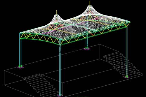 北京朝陽區(qū)馬各莊小學領操臺膜結(jié)構(gòu)罩棚
