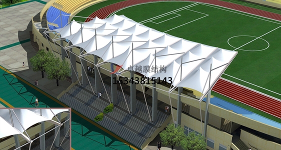 鶴壁?？h體育公園膜結(jié)構(gòu)【看臺雨棚】門球場案例