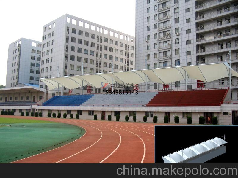 焦作沁陽膜結(jié)構(gòu)生產(chǎn)廠家【看臺(tái)雨棚】門球場遮陽棚案例