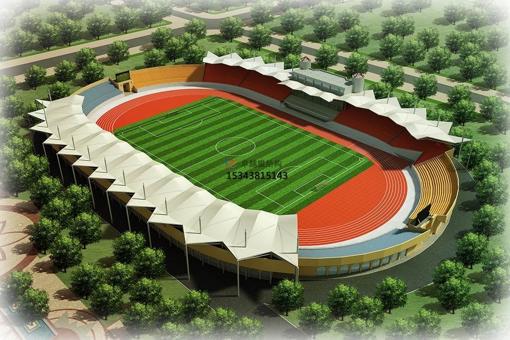 南召體育公園膜結(jié)構【看臺雨棚】門球場案例