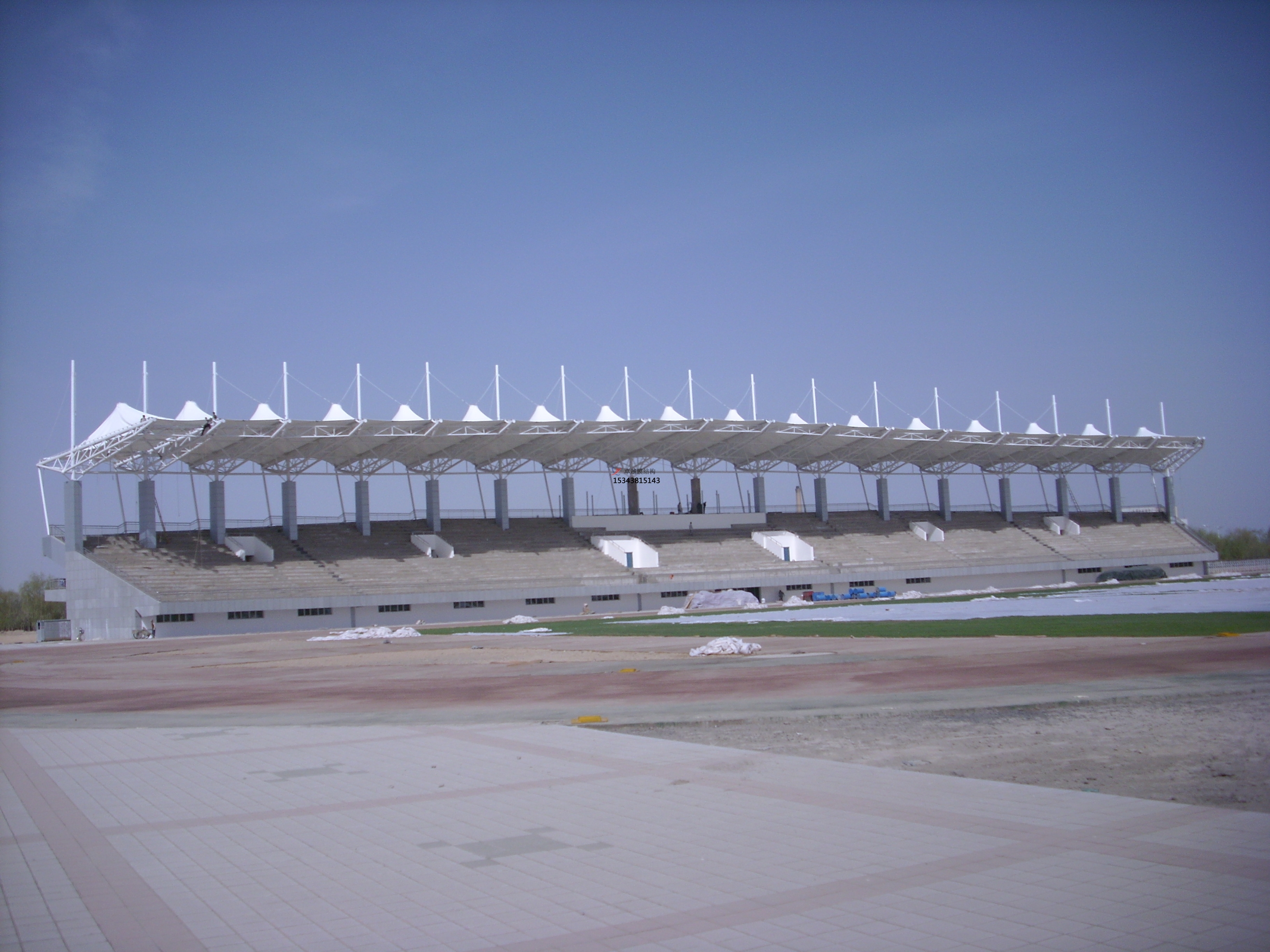 蕭縣體育公園膜結構【看臺雨棚】門球場案例