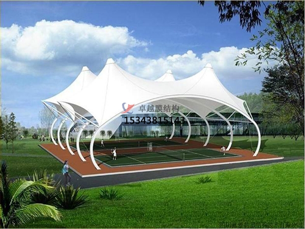 邢臺(tái)網(wǎng)球場膜結(jié)構(gòu)頂蓋/籃球場屋頂/門球場雨棚安裝